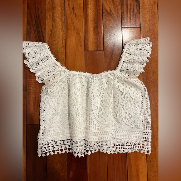 Endless love ⭐️Vici white ruffle top M - Picture 9 of 16